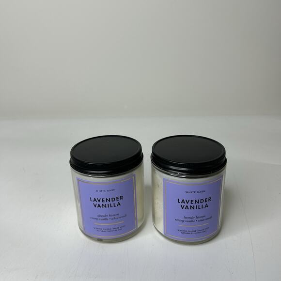 Bath & Body Works Single Wick Candle Lot Of 2 Lavender + Vanilla 7oz - Picture 1 of 4